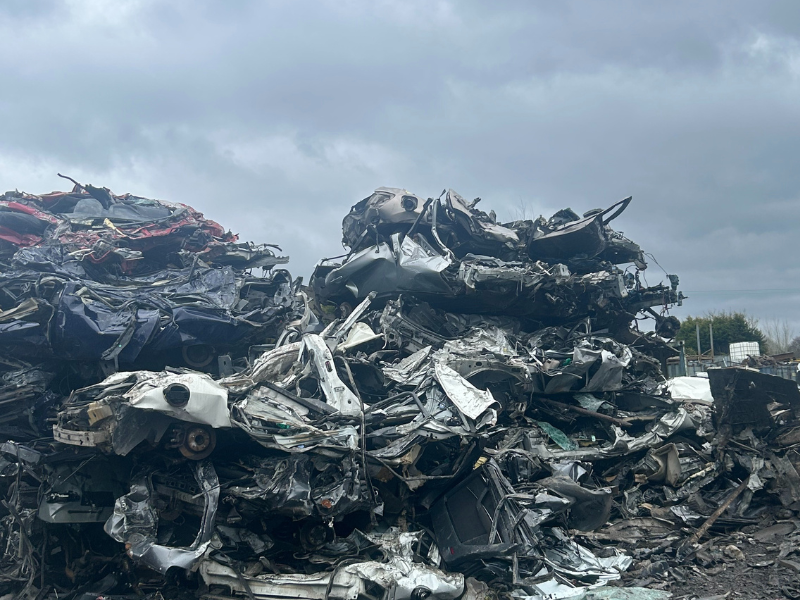 crushed scrap cars