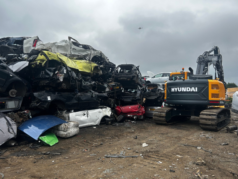 scrap cars at Scrap Local and a Powerhand