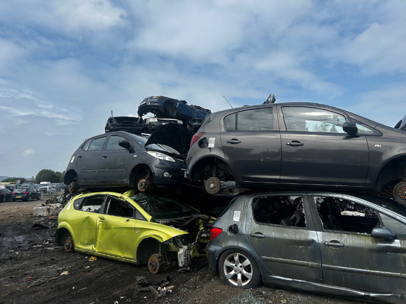 scrap car pile