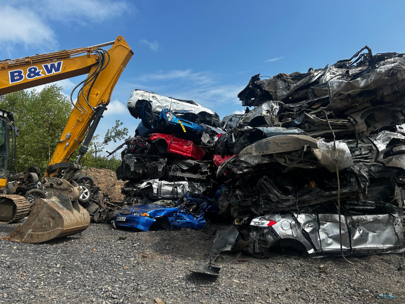 crushed scrap cars