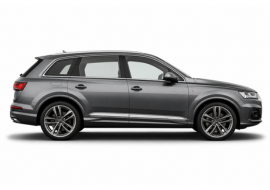 Grey Audi SUV in side profile view