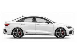 White Audi S3 saloon side profile