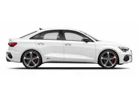 White Audi S3 saloon side profile