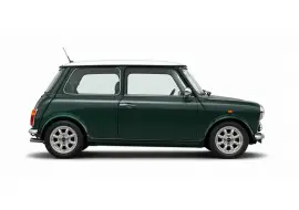 Classic green Mini Cooper side profile